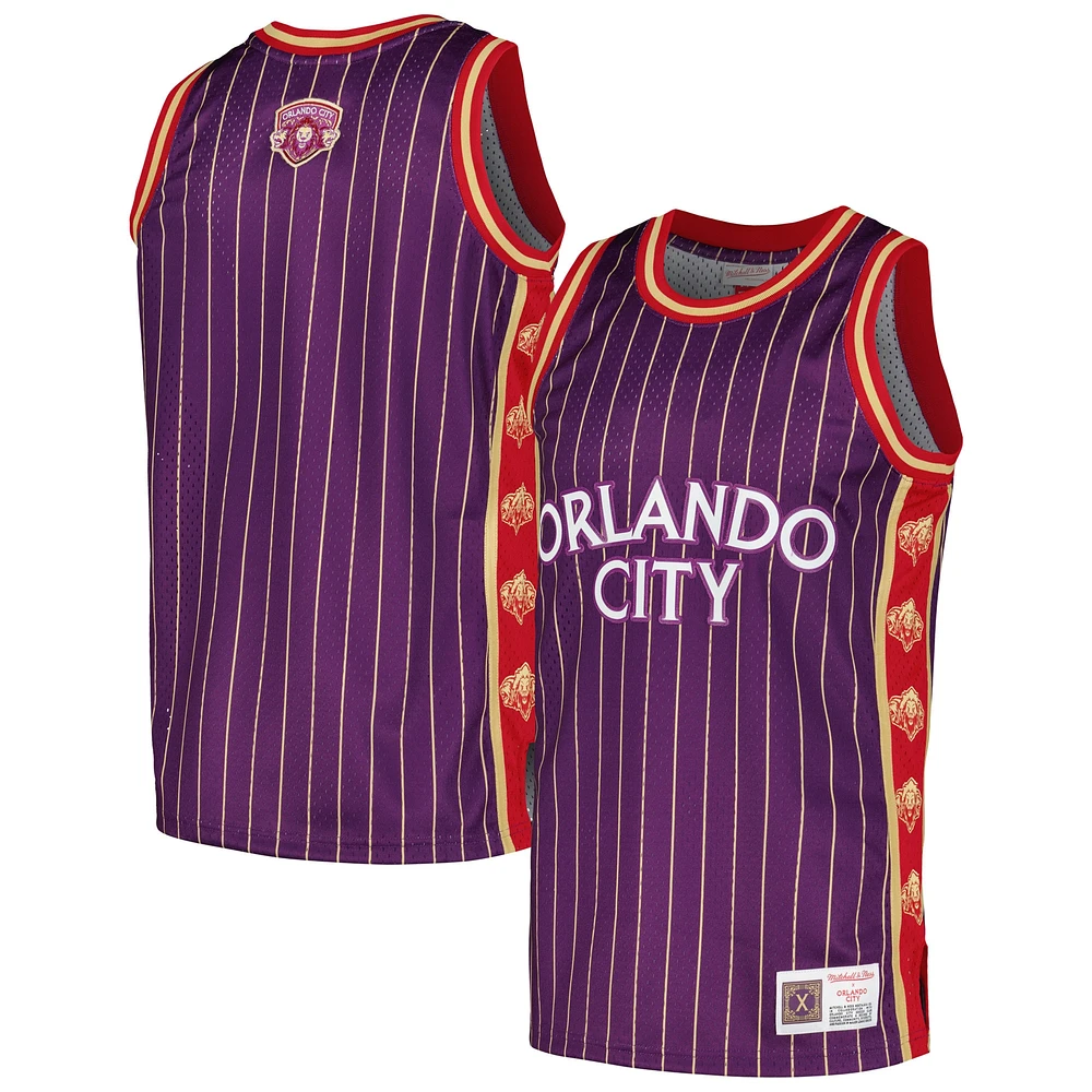 Maillot de basket-ball Swingman violet Mitchell & Ness Orlando City SC 10e anniversaire pour hommes