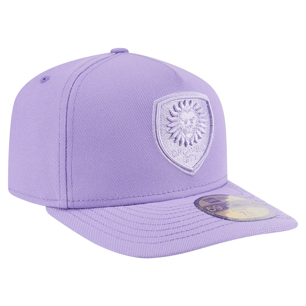 Casquette ajustée A-Frame 59FIFTY violette Orlando City SC pour homme New Era