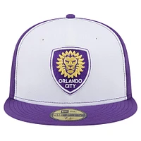 Men's New Era White/Purple Orlando City SC 2024 Kick Off Collection 59FIFTY Fitted Hat