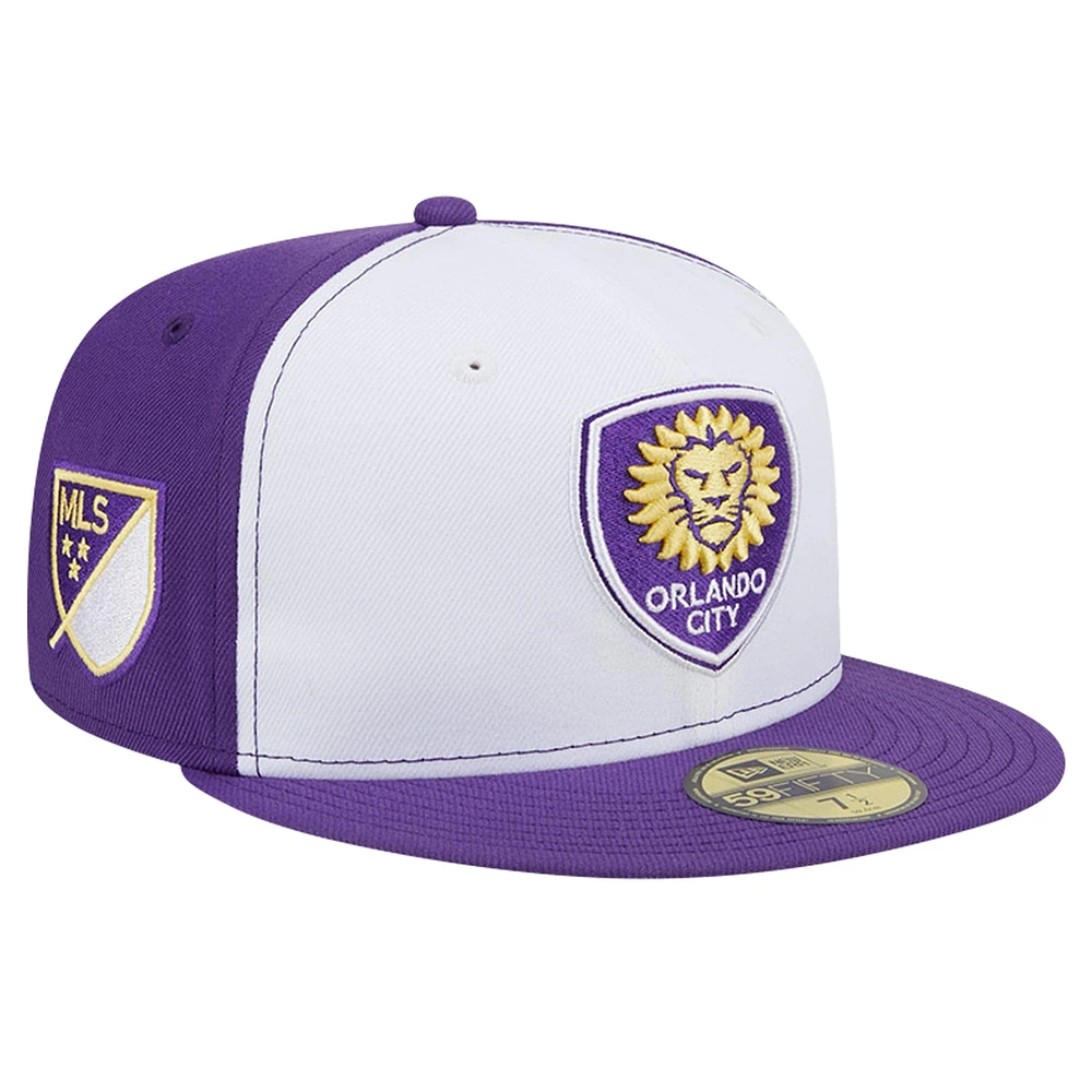 Casquette ajustée 59FIFTY New Era pour homme, blanc/violet, Orlando City SC 2024 Kick Off Collection