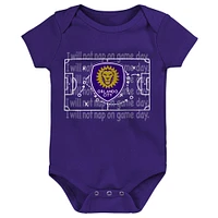 Newborn & Infant Purple/White/Gray Orlando City SC 3-Pack Bodysuit Set