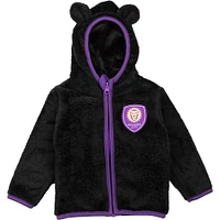 Sweat à capuche zippé intégral noir Orlando City SC Tie-Breaker Teddy pour tout-petits Sport Design Sweden