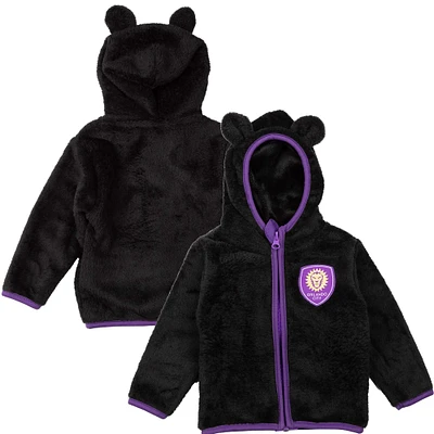 Sweat à capuche zippé intégral noir Orlando City SC Tie-Breaker Teddy pour tout-petits Sport Design Sweden