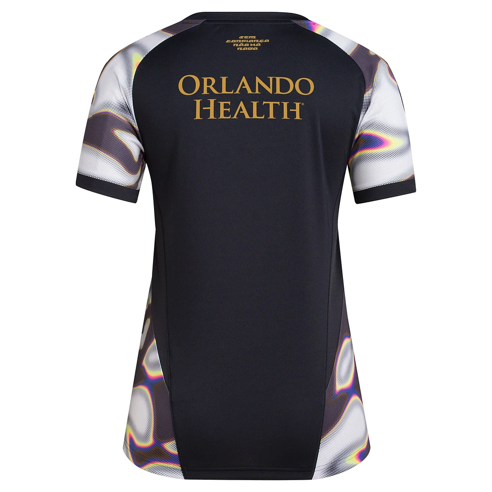 Haut d'avant-match adidas noir Orlando City SC 2024 Pride pour femme