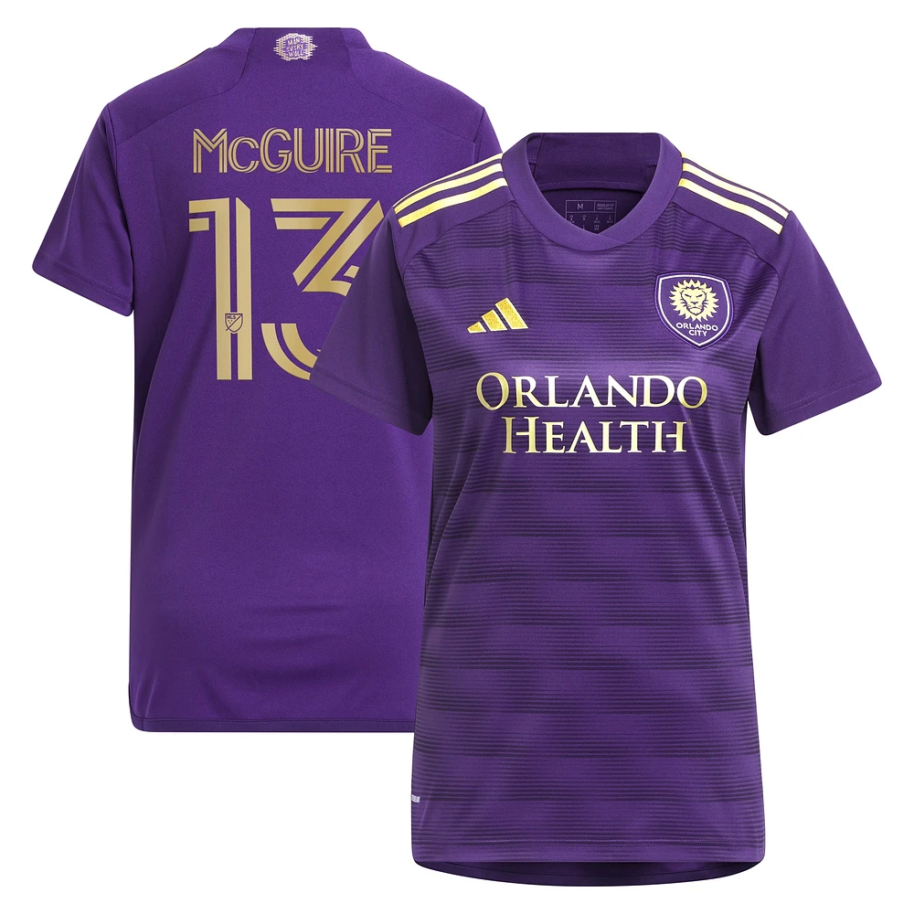 Maillot de joueur réplique adidas Duncan McGuire violet Orlando City SC 2024 The Wall Kit pour femme