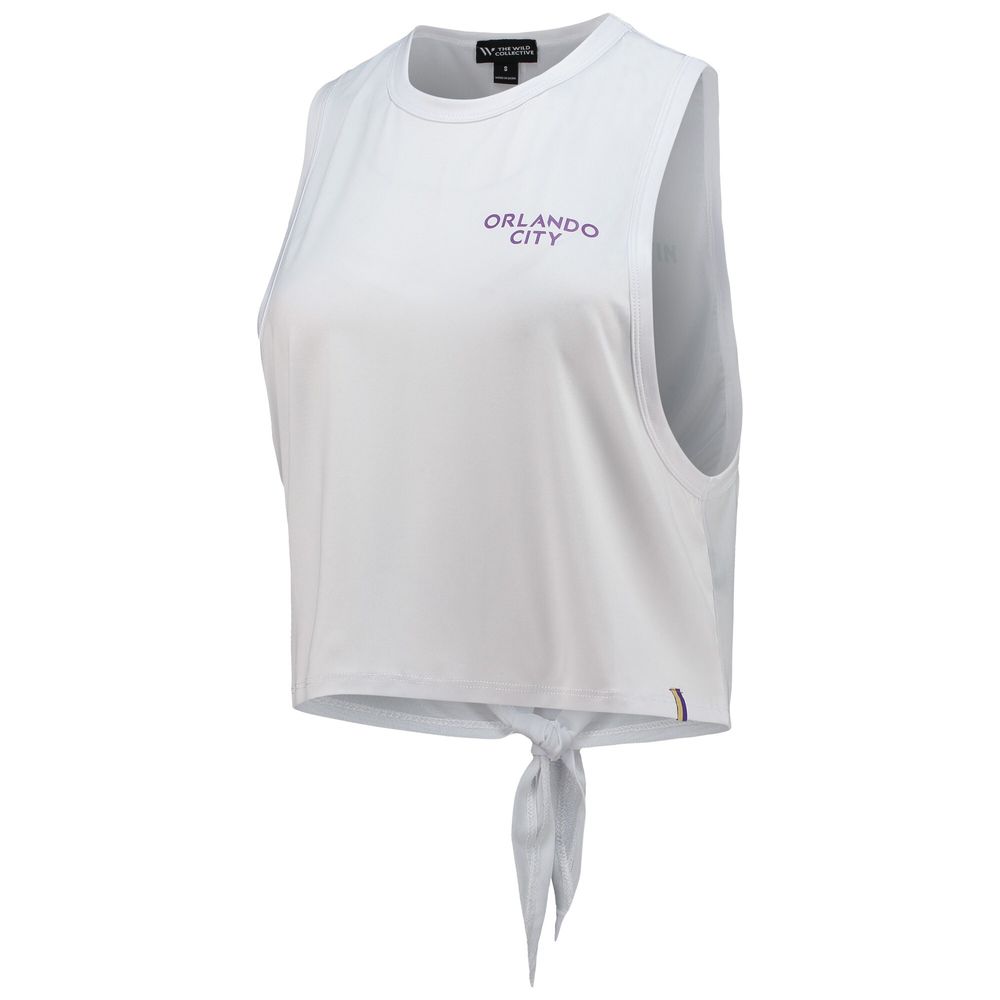 Women's The Wild Collective White Orlando City SC Twist Back Tank Top