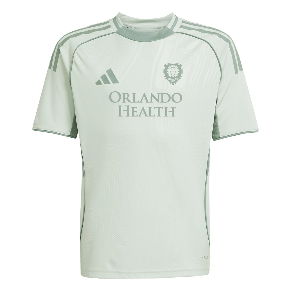 Youth adidas Light Green Orlando City SC 2025 One Planet Pre-Match Top
