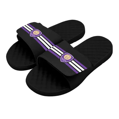 Orlando City SC ISlide Youth Stripe Slide Sandals - Black