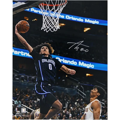 Photographie autographiée de 16" x 20" d'Anthony Black lors du match Dunk contre Los Angeles Lakers entre le Orlando Magic et le Orlando Magic