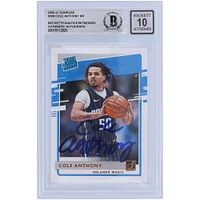 Cole Anthony Orlando Magic autographié 2020-21 Panini Donruss classé Rookie #208 Beckett Fanatics a été témoin d'une carte authentifiée 10 Rookie