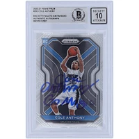 Cole Anthony Orlando Magic Autographed 2020-21 Panini Prizm #292 Beckett Fanatics Witnessed Authenticated 10 Rookie Card with "Go Magic" Inscription
