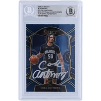 Carte de recrue authentifiée autographiée Cole Anthony Orlando Magic 2020-21 Panini Select Blue Retail Variation #75 Beckett Fanatics Witnessed
