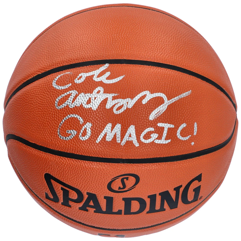 Cole Anthony Orlando Magic Autographed Spalding Indoor/Outdoor Basketball with ''GO MAGIC'' Inscription