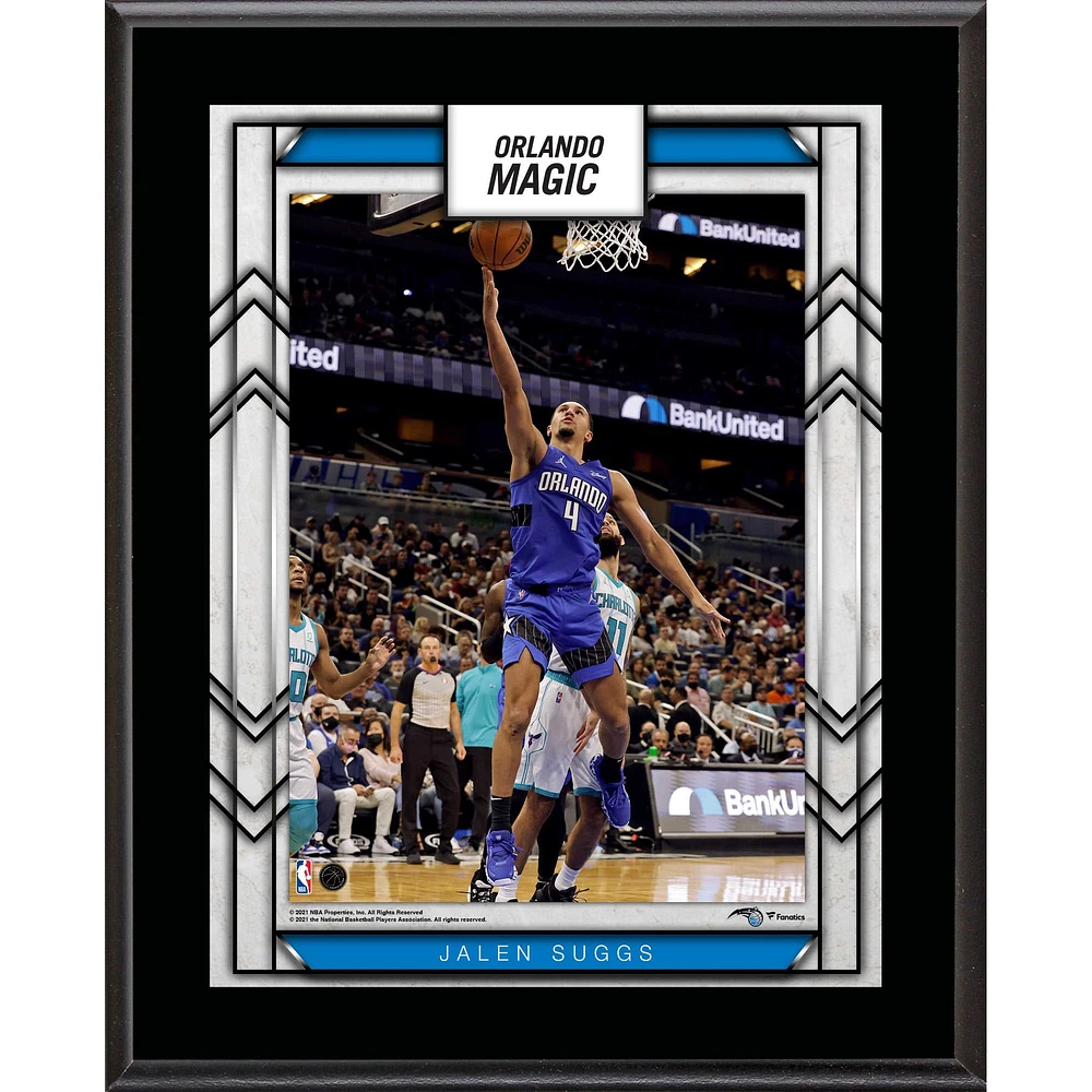 Plaque de joueur sublimée de Jalen Suggs Orlando Magic 10,5'' x 13''