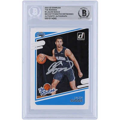 Jalen Suggs Orlando Magic Autographié 2021-22 Panini Donruss The Rookies #5 Beckett Fanatics A Été Témoin De La Carte Authentifiée De Rookie