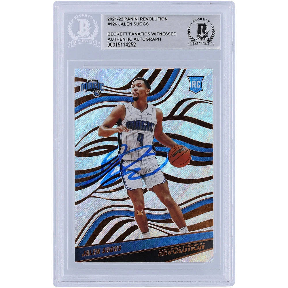 Jalen Suggs Orlando Magic Autographié 2021-22 Panini Revolution #126 Beckett Fanatics A Vu Authentifié Rookie Card