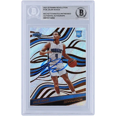 Jalen Suggs Orlando Magic Autographié 2021-22 Panini Revolution #126 Beckett Fanatics A Vu Authentifié Rookie Card