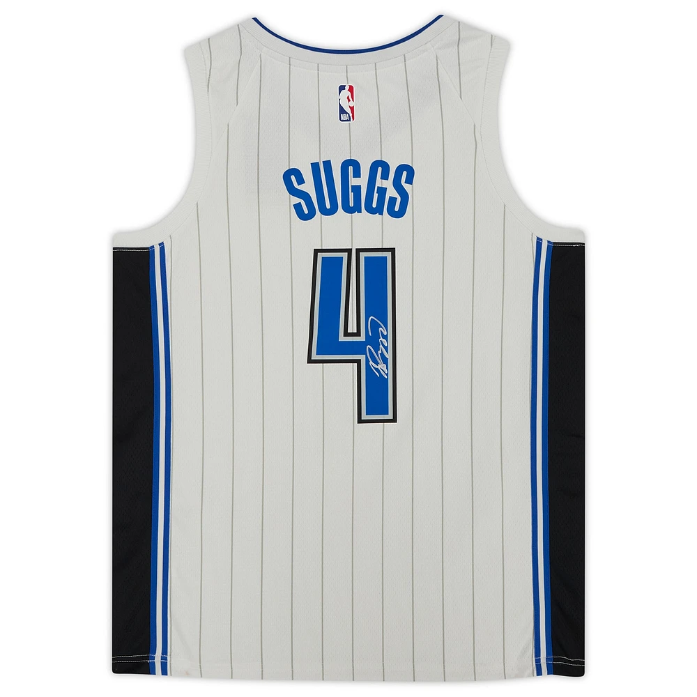Jalen Suggs Orlando Magic Autographed Nike White Association Swingman Jersey