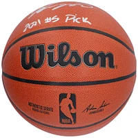 Ballon de basket-ball d'intérieur/extérieur Wilson Authentic Series autographié par Jalen Suggs des Orlando Magic avec l'inscription « 2021 #5 Pick »