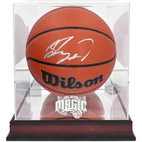 Jalen Suggs Orlando Magic Autographed Wilson Replica Basketball with Mahogany Team Logo Display Case