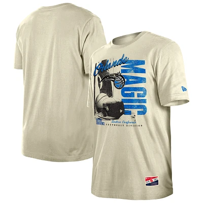 Men's New Era  Cream Orlando Magic Distressed Throwback Vintage Color Pack T-Shirt