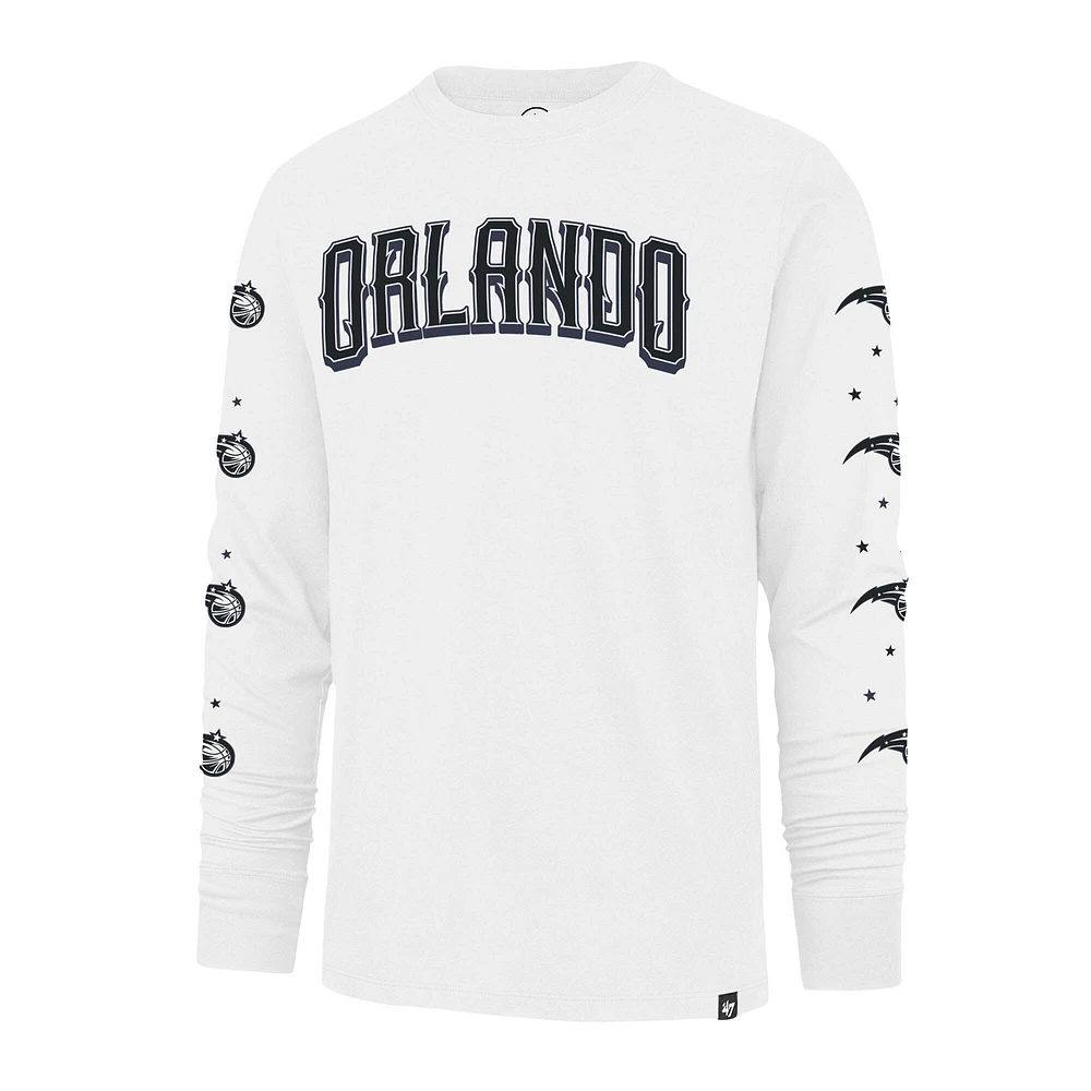 Men's '47 White Orlando Magic City Edition Downtown Franklin Long Sleeve T-Shirt