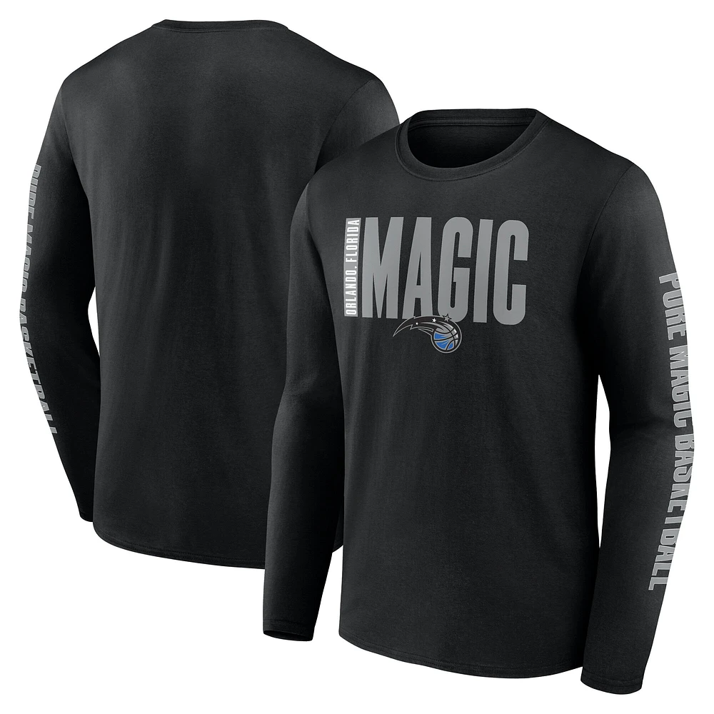 T-shirt à manches longues noir Orlando Magic Vision pour homme