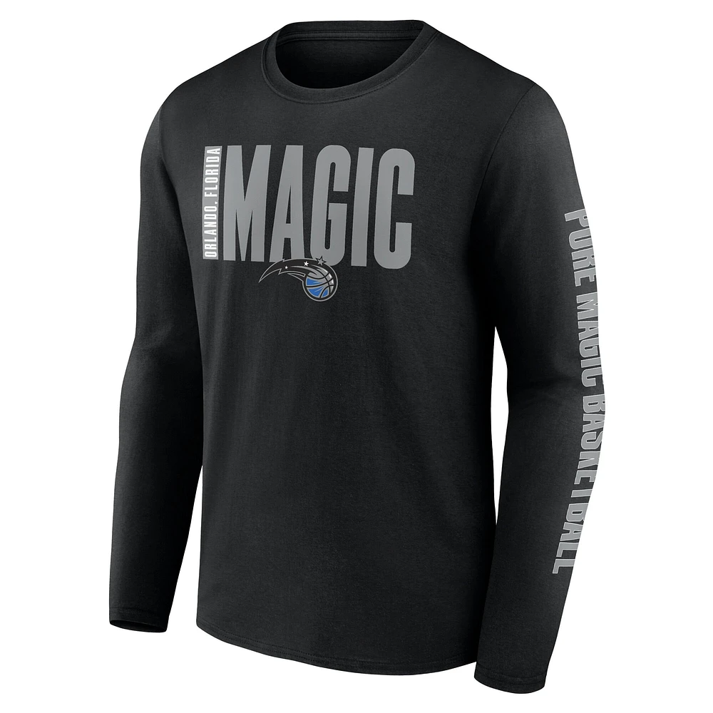 T-shirt à manches longues noir Orlando Magic Vision pour homme