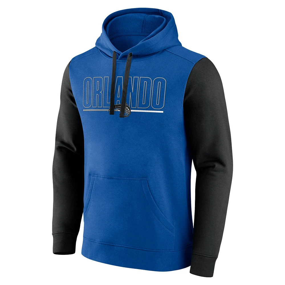 Sweat à capuche blocs de couleurs bleu Orlando Magic Outline pour homme