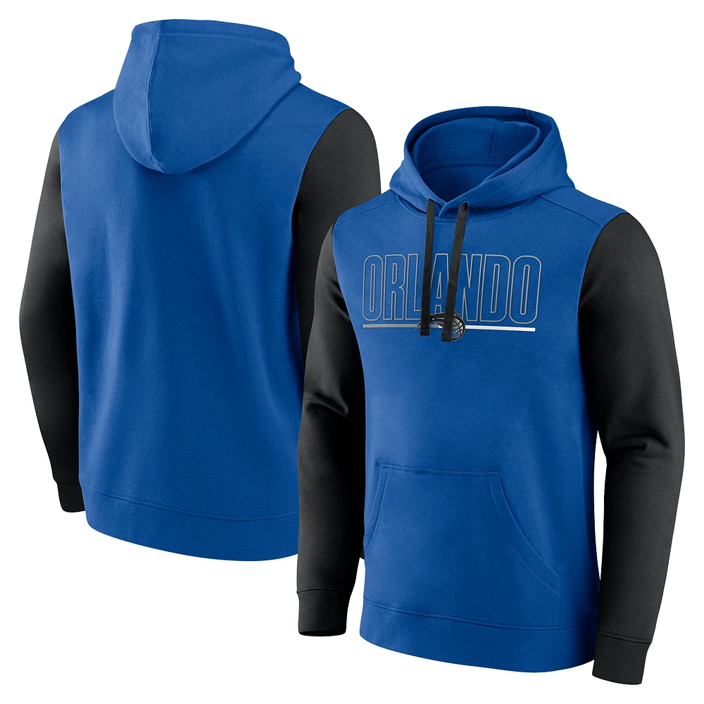 Sweat à capuche blocs de couleurs bleu Orlando Magic Outline pour homme