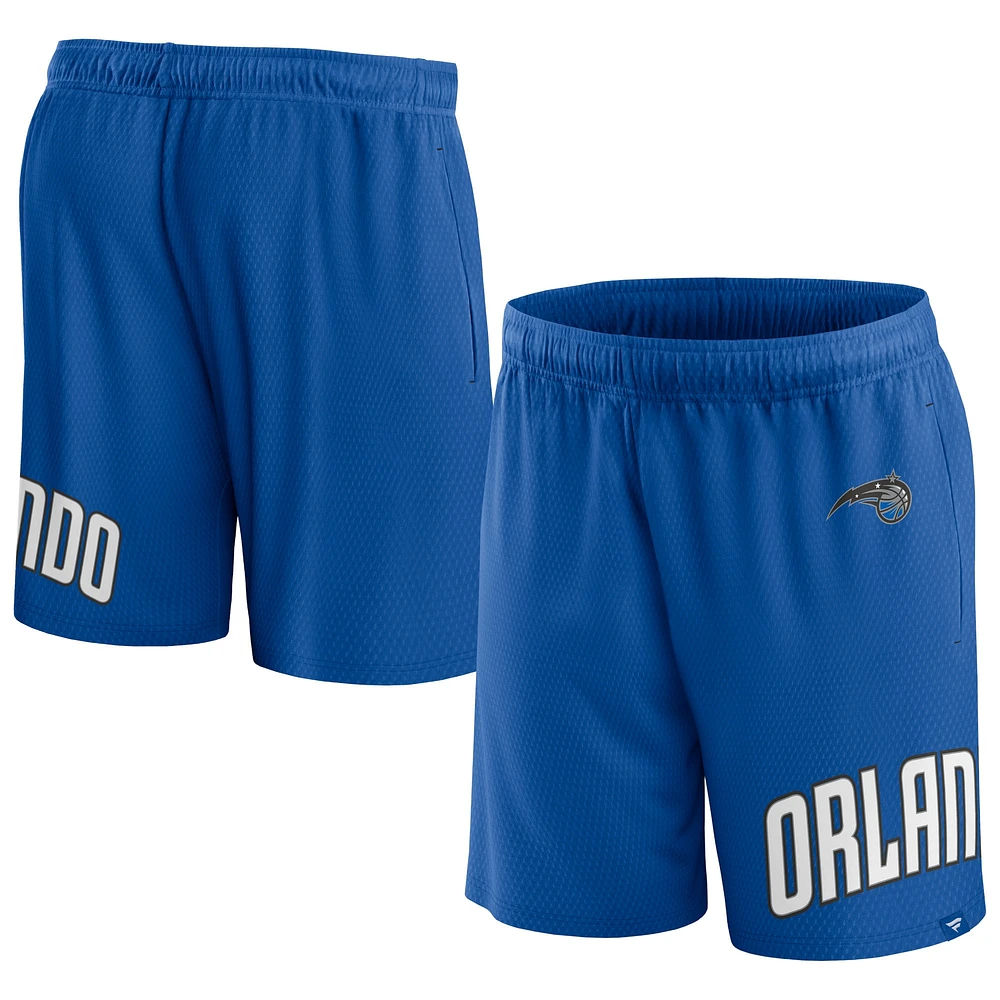 Short en maille à lancer franc Orlando Magic Fanatics bleu pour hommes