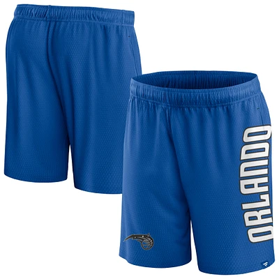 Short en maille Orlando Magic Post Up Fanatics bleu pour hommes