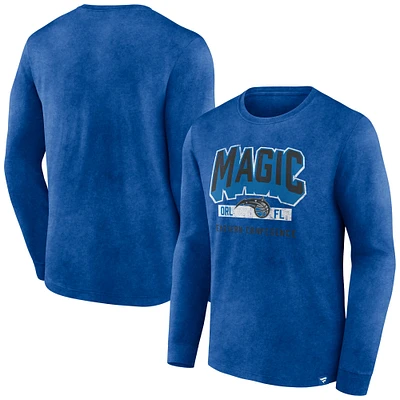 Men's Fanatics Heather Royal Orlando Magic Front Court Press Snow Wash Long Sleeve T-Shirt