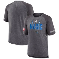 T-shirt raglan de tir Fanatics gris chiné pour hommes Orlando Magic 2022 Noches Ene-Be-A Core Shooting