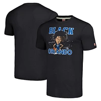 Men's Homage Anthony Black Charcoal Orlando Magic Caricature Tri-Blend T-Shirt