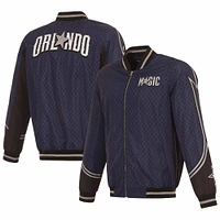 Blouson aviateur entièrement zippé JH Design pour hommes, bleu marine, Orlando Magic 2023/24 City Edition