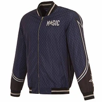 Blouson aviateur entièrement zippé JH Design pour hommes, bleu marine, Orlando Magic 2023/24 City Edition