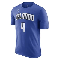 T-shirt Jordan Brand Jalen Suggs Orlando Magic 2022/23 Statement Edition pour homme avec nom et numéro bleu