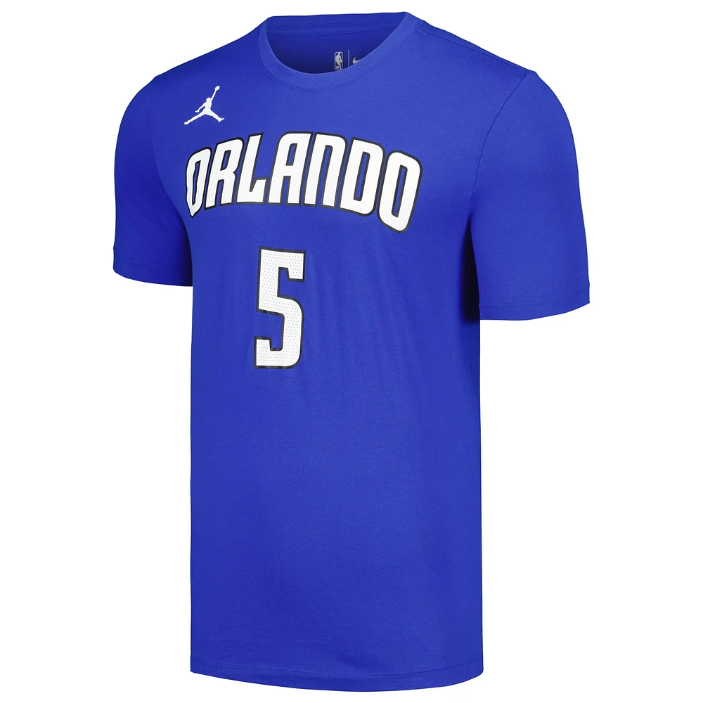 Men's Jordan Brand Paolo Banchero Blue Orlando Magic 2022/23 Statement Edition Name & Number T-Shirt