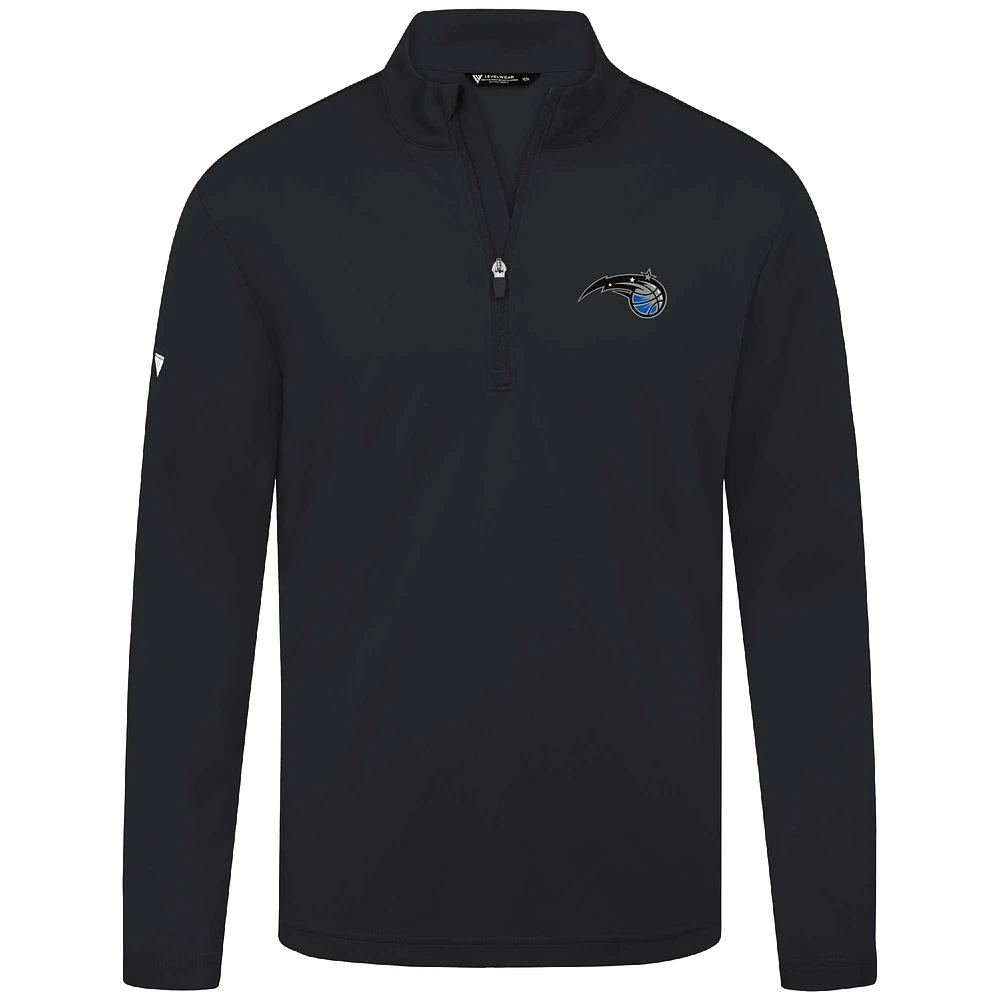 Men's Levelwear Black Orlando Magic Heron Quarter-Zip Top