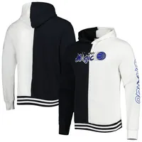 Men's Mitchell & Ness Black/White Orlando Magic Hardwood Classics Split Pullover Hoodie