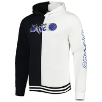 Men's Mitchell & Ness Black/White Orlando Magic Hardwood Classics Split Pullover Hoodie