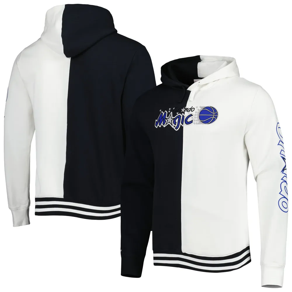 Sweat à capuche noir/blanc pour homme Mitchell & Ness Orlando Magic Hardwood Classics Split