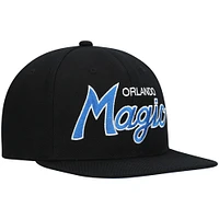 Men's Mitchell & Ness Black Orlando Magic Hardwood Classics Script 2.0 Snapback Hat