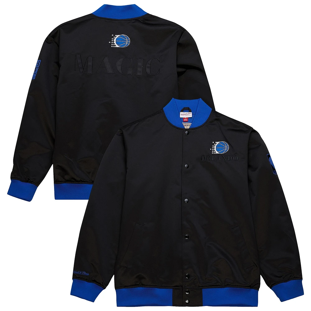 Veste en satin léger à boutons-pression pour homme Mitchell & Ness Orlando Magic Hardwood Classics Team OG 3.0 noire