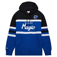 Men's Mitchell & Ness Blue/Black Orlando Magic Head Coach Pullover Hoodie