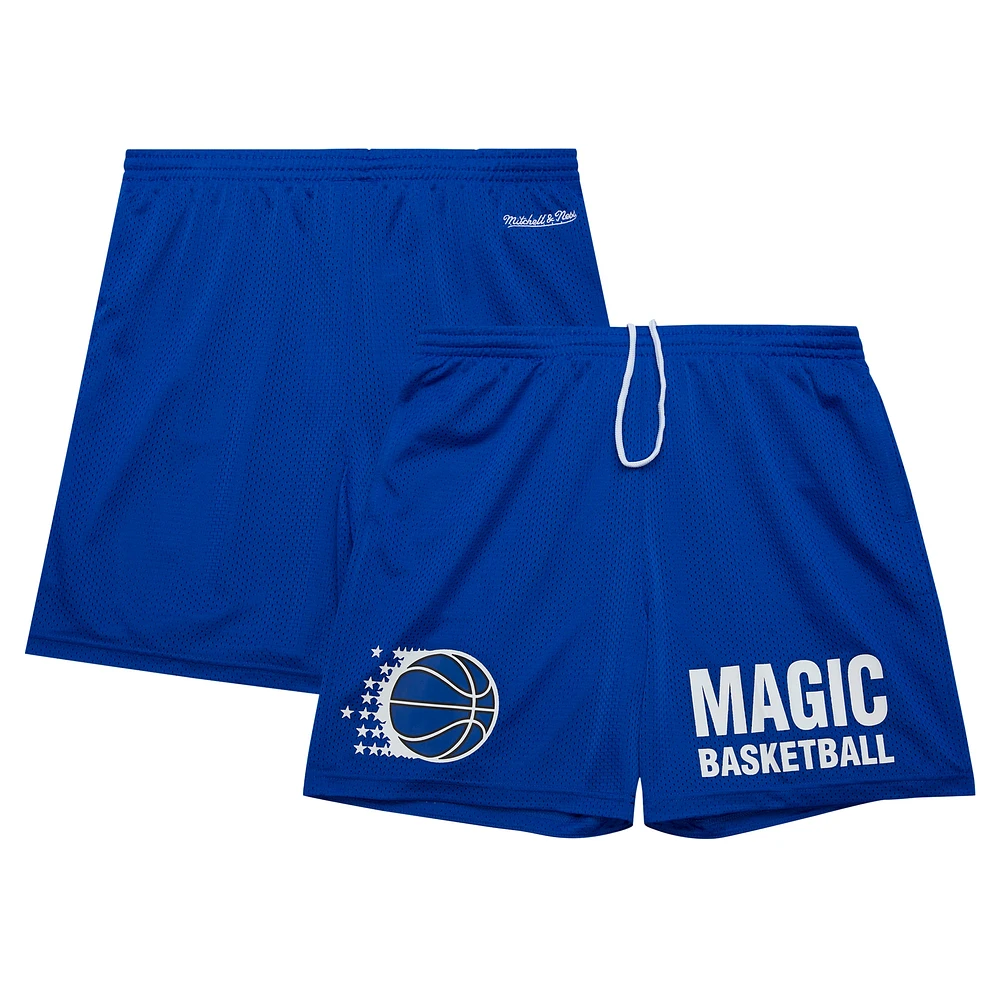 Men's Mitchell & Ness Blue Orlando Magic Hardwood Classics Gameday Mesh Shorts