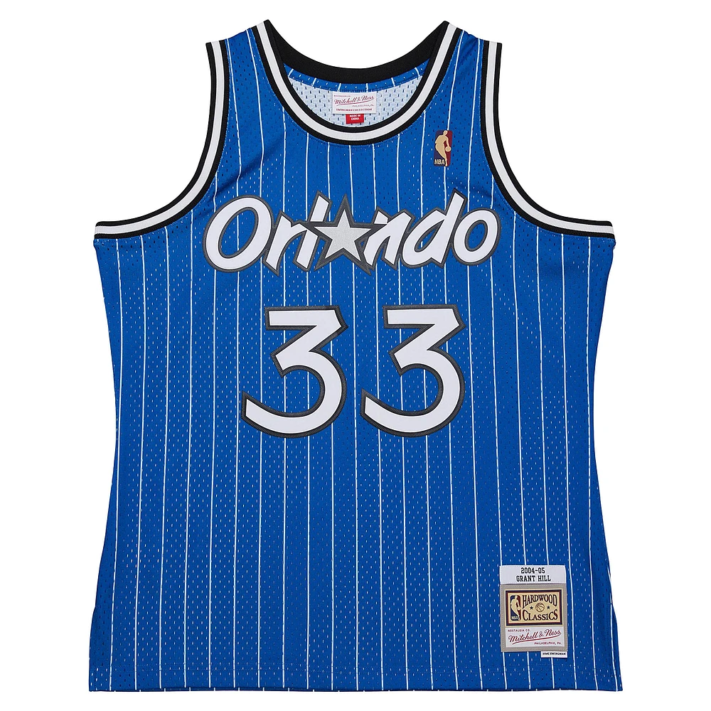 Maillot Mitchell & Ness Grant Hill bleu pour homme Orlando Magic 2004/05 Hardwood Classics Swingman