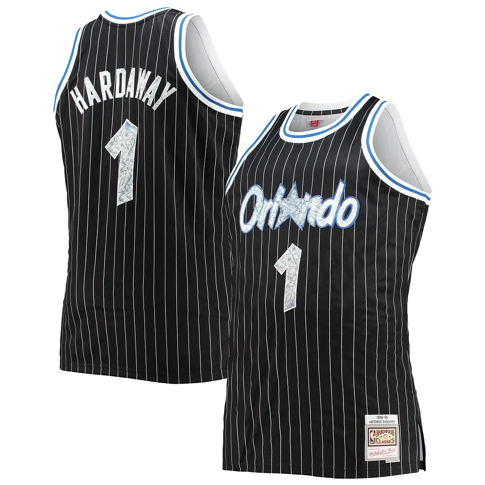 Maillot Swingman Diamond pour hommes Mitchell & Ness Penny Hardaway noir Orlando Magic Big Tall 1994/95 NBA 75th Anniversary