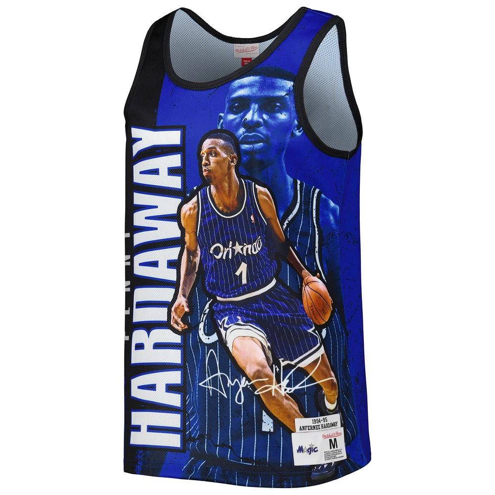 Débardeur pour homme Mitchell & Ness Penny Hardaway Bleu Orlando Magic 1994-95 Hardwood Classics Player Burst